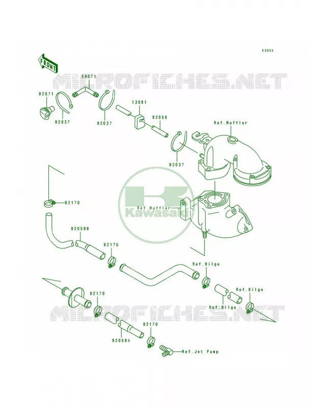 Cooling Kawasaki JET SKI 650 1995 SC  JL650-A5
