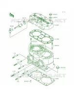 Cylinder HeadCylinder voor Kawasaki ST 1995
