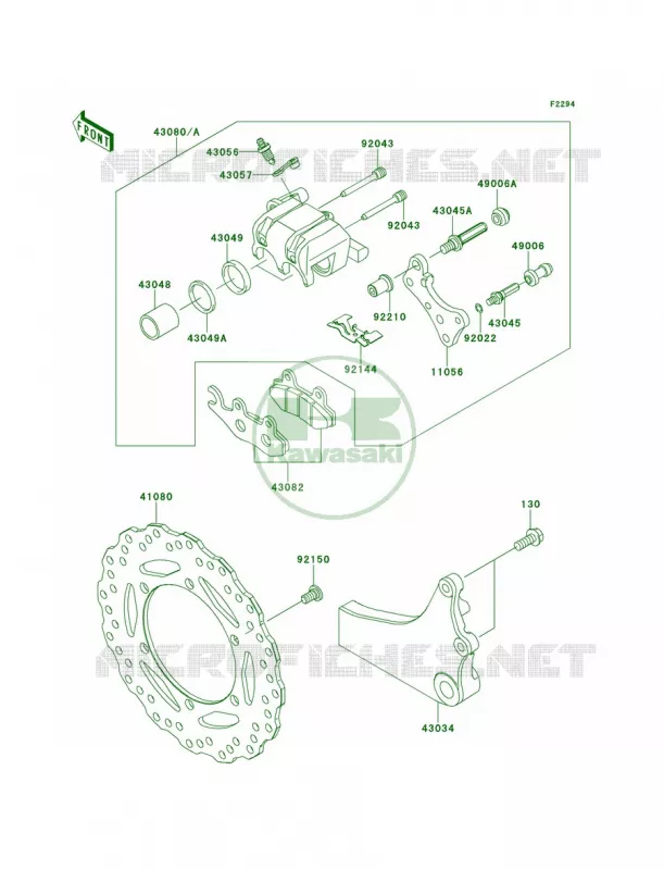 Rear Brake Kawasaki MOTOS 650 2013 KLR650  KL650EDF