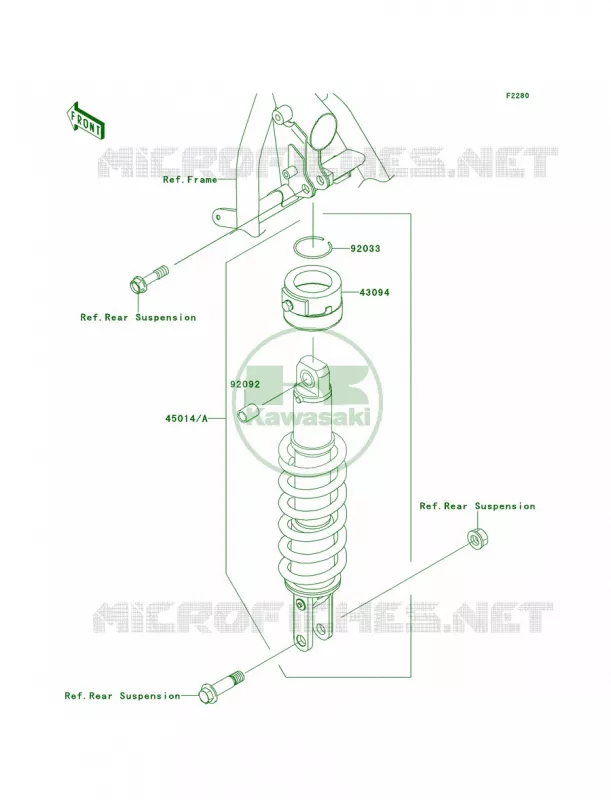 Shock Absorbers Kawasaki MOTOS 650 2013 KLR650  KL650EDF