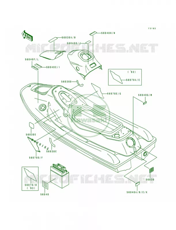 Labels Kawasaki JET SKI 750 1994 SUPER SPORT XI  JH750-B2
