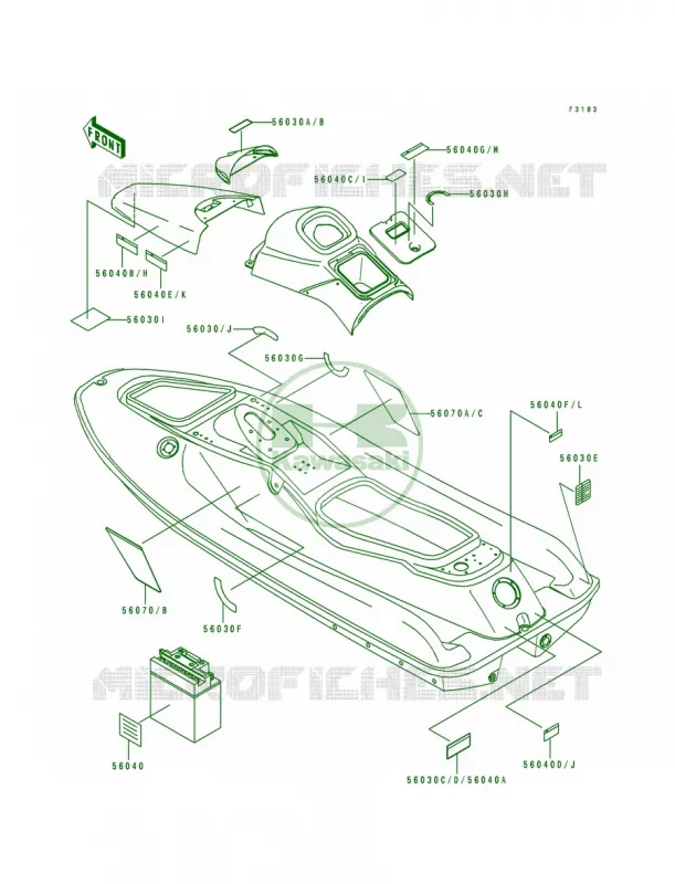 Labels Kawasaki JET SKI 750 1994 ST  JT750-A1A