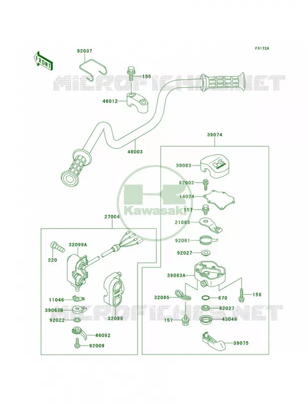Handlebar Kawasaki JET SKI 650 1993 X2  JF650-A8