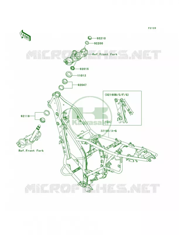 Frame Kawasaki MOTOS 250 2012 KLX250S  KLX250TCF