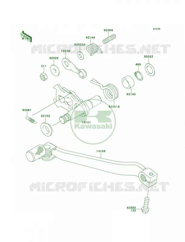 Gear Change Mechanism Kawasaki MOTOS 250 2012 KLX250S  KLX250TCF