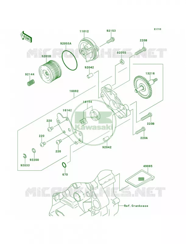 Oil Pump Kawasaki MOTOS 250 2012 KLX250S  KLX250TCF