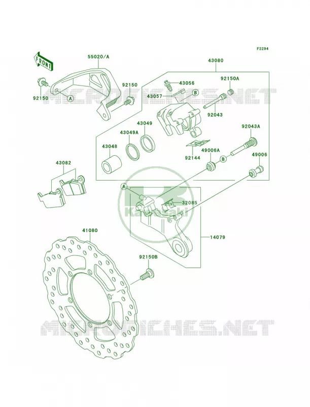 Rear Brake Kawasaki MOTOS 250 2012 KLX250S  KLX250TCF