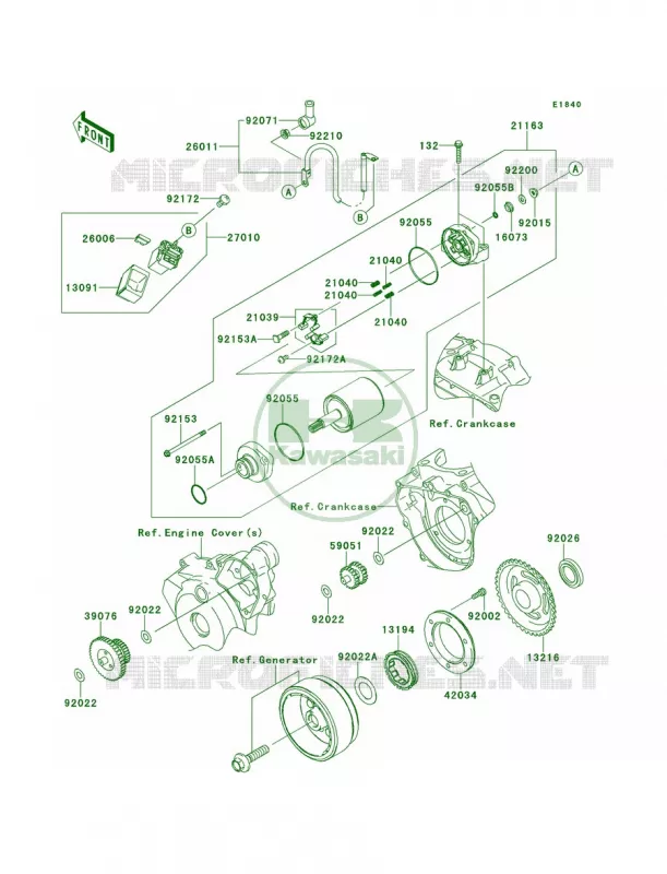 Starter Motor Kawasaki MOTOS 250 2012 KLX250S  KLX250TCF