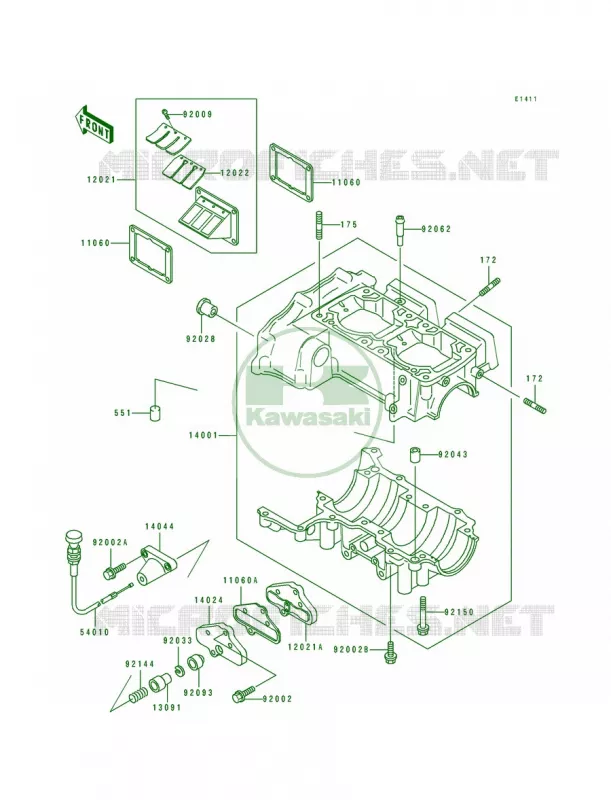 Crankcase Kawasaki JET SKI 650 1993 650 SX  JS650-B3