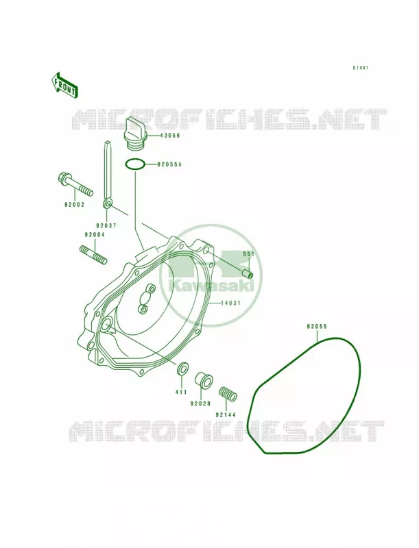 Engine Cover Kawasaki JET SKI 650 1993 650 SX  JS650-B3