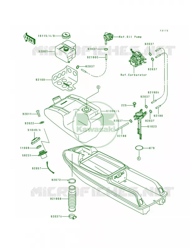 Fuel Tank Kawasaki JET SKI 750 1993 750 SX  JS750-A2