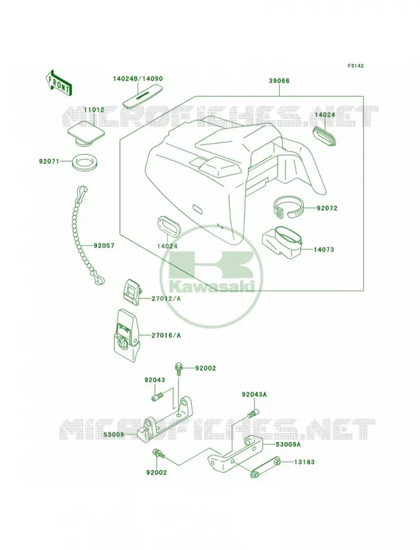 Engine Hood Kawasaki JET SKI 650 1992 X2  JF650-A7