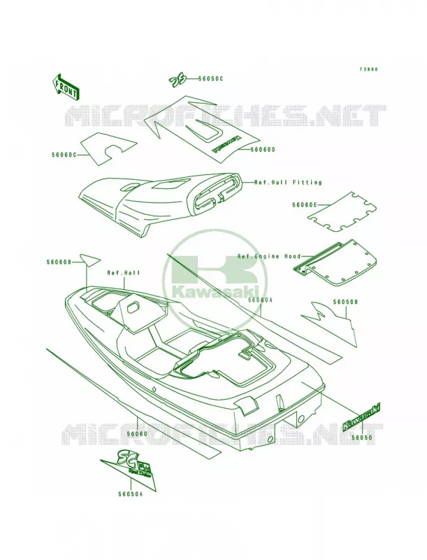DecalsJL650-A1 Kawasaki JET SKI 650 1992 SC  JL650-A2