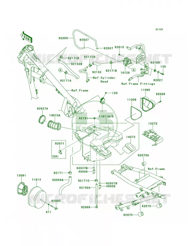 Air Cleaner Kawasaki MOTOS 650 2012 KLR650  KL650ECF