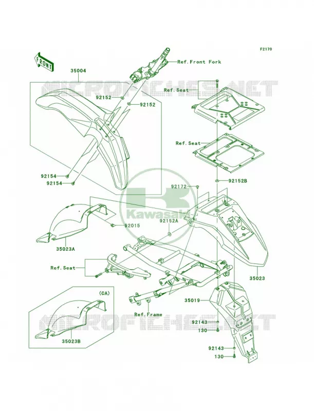 Fenders Kawasaki MOTOS 650 2012 KLR650  KL650ECF