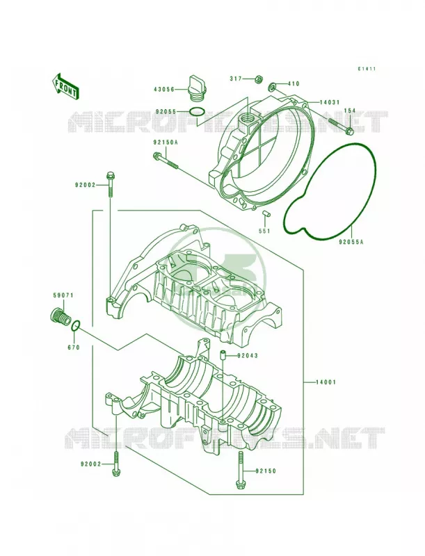 Crankcase Kawasaki JET SKI 440 1992 JS440  JS440-A16