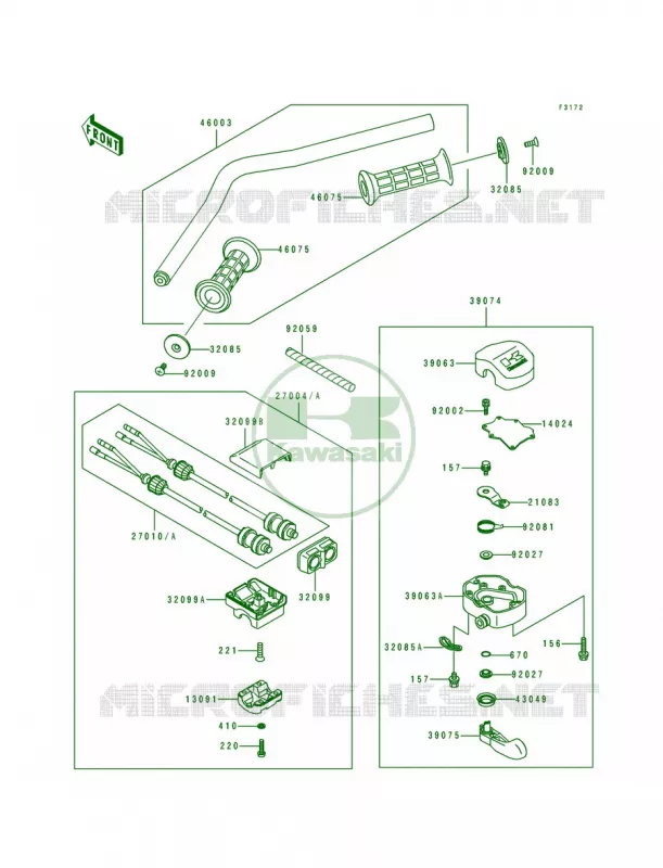 Handlebar Kawasaki JET SKI 440 1992 JS440  JS440-A16