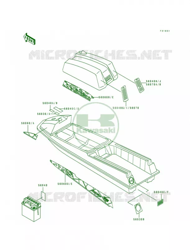 LabelsJS550-C3C4C5 Kawasaki JET SKI 550 1992 550 SX  JS550-C2