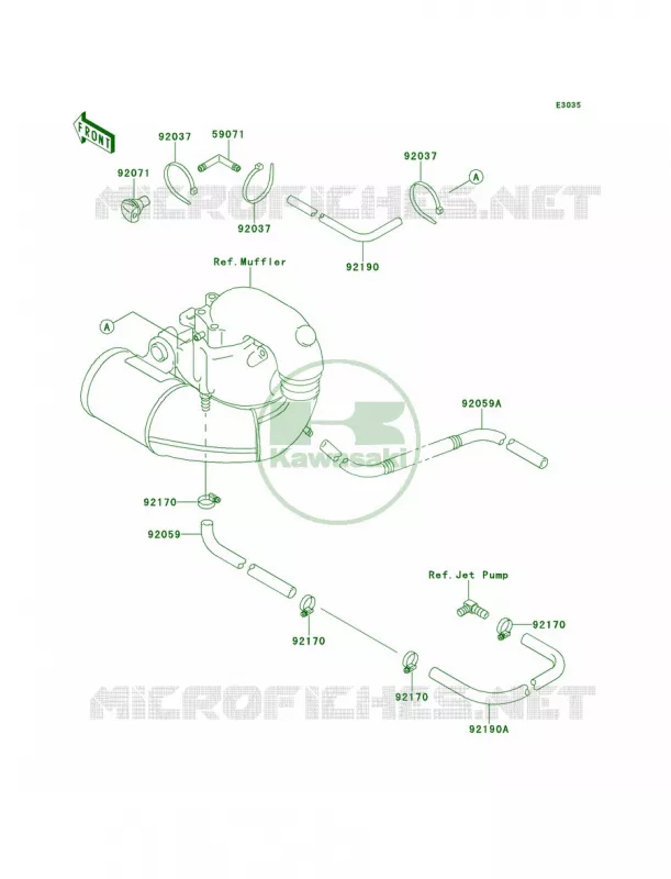 Cooling Kawasaki JET SKI 650 1991 X2  JF650-A6