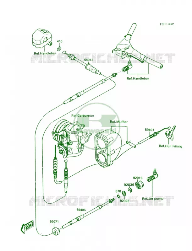 CablesJS300-A1 Kawasaki JET SKI 300 1991 300 SX  JS300-A5