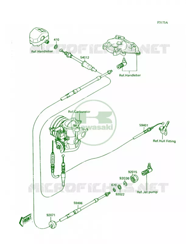 CablesJS300-A2 Kawasaki JET SKI 300 1991 300 SX  JS300-A5