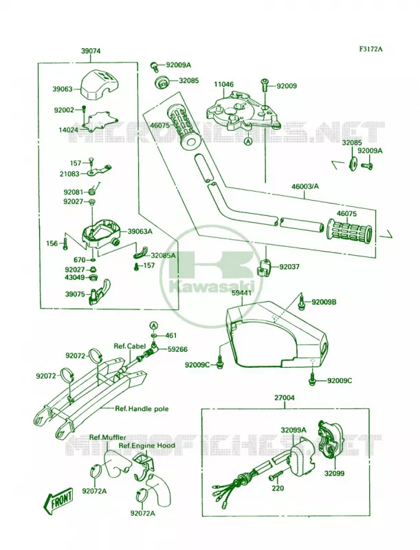 HandlebarJS300-A2A3A4 Kawasaki JET SKI 300 1991 300 SX  JS300-A5