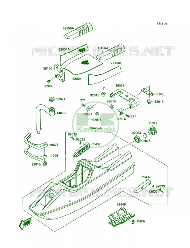 HullJS300-A3A4A5 Kawasaki JET SKI 300 1991 300 SX  JS300-A5