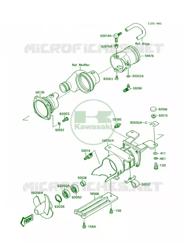 Jet PumpJS300-A1 Kawasaki JET SKI 300 1991 300 SX  JS300-A5