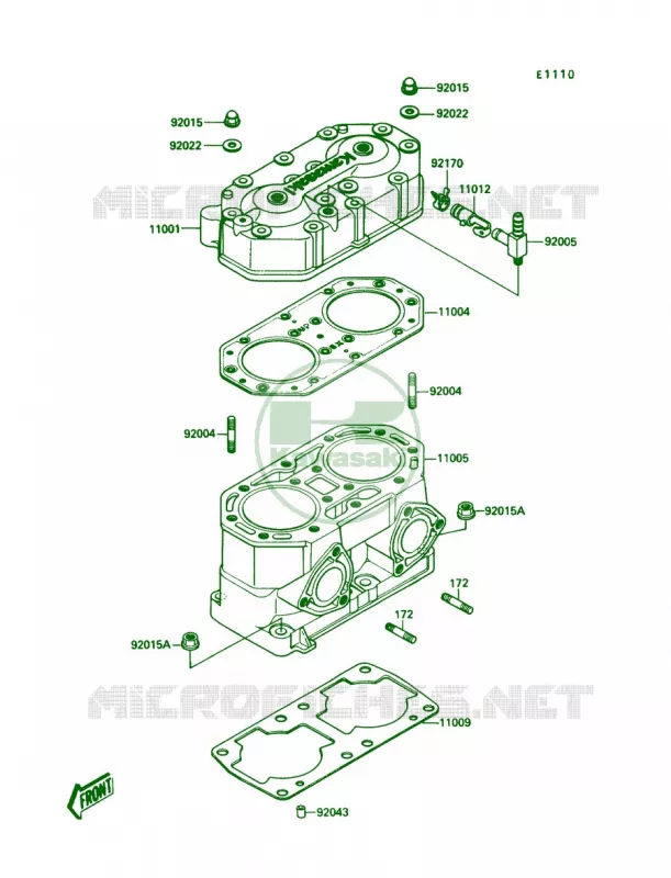 Cylinder HeadCylinder Kawasaki JET SKI 650 1990 X2  JF650-A5