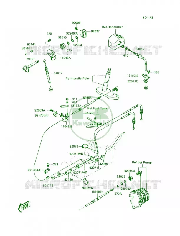 Cables Kawasaki JET SKI 650 1990 TS  JF650-B2