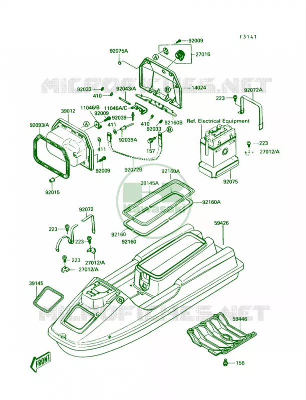 Hull Kawasaki JET SKI 650 1990 TS  JF650-B2