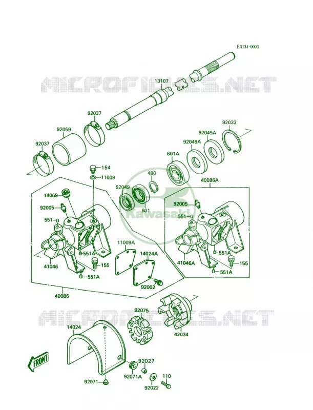 Drive ShaftJS300-A1 Kawasaki JET SKI 300 1990 300 SX  JS300-A4