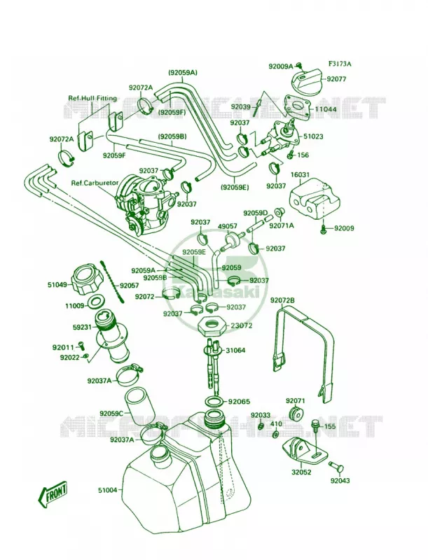 Fuel TankJS300-A3A4 Kawasaki JET SKI 300 1990 300 SX  JS300-A4