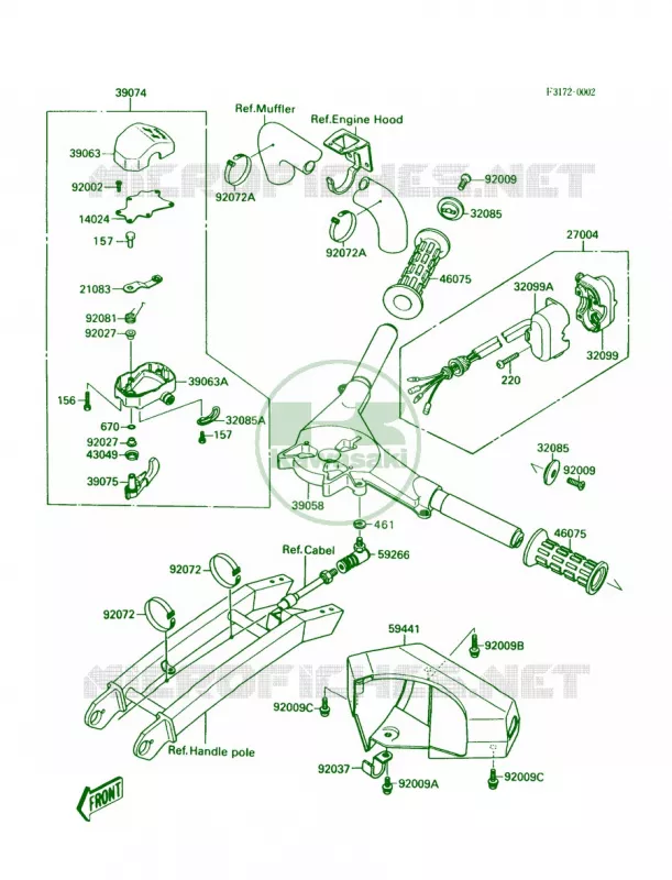HandlebarJS300-A1 Kawasaki JET SKI 300 1990 300 SX  JS300-A4