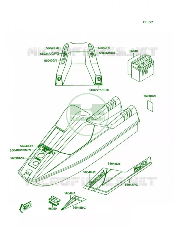 LabelsJS300-A4A5 Kawasaki JET SKI 300 1990 300 SX  JS300-A4