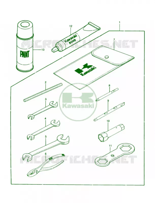 OWNER TOOLS Kawasaki JET SKI 440 1990 JS440  JS440-A14