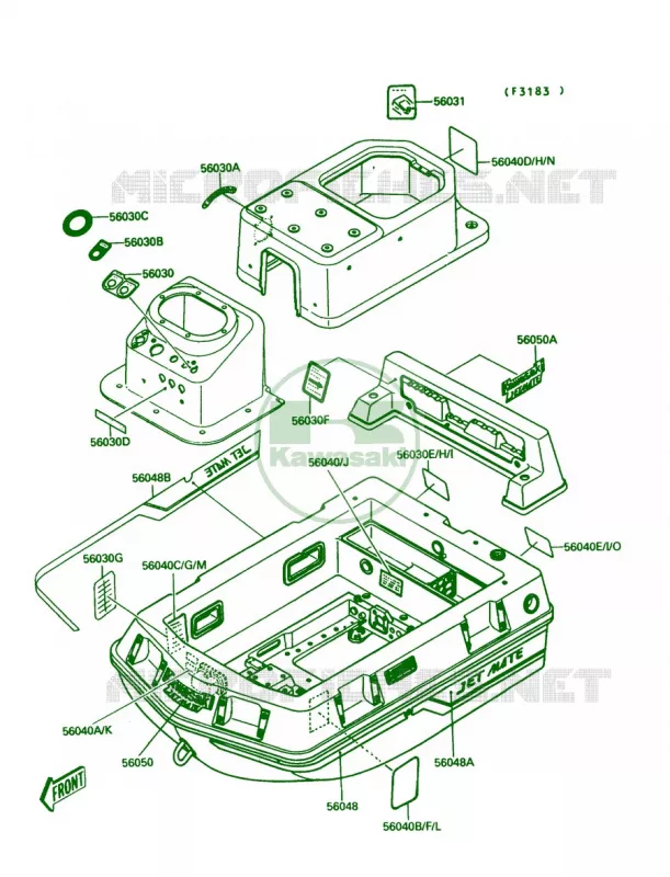 Labels Kawasaki JET SKI 650 1989 JET MATE  JB650-A1