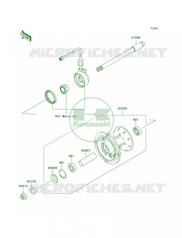 Front Hub Kawasaki MOTOS 250 2011 KLX250S  KLX250TBF