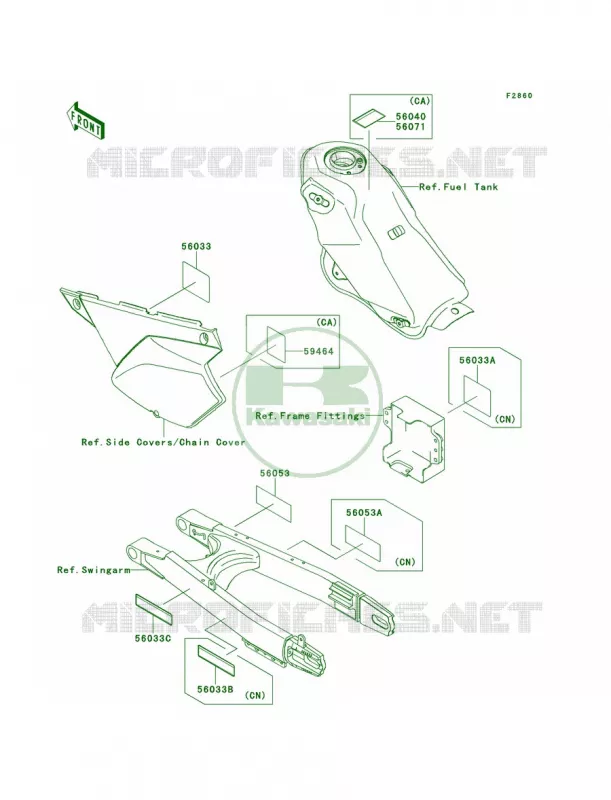 Labels Kawasaki MOTOS 250 2011 KLX250S  KLX250TBF