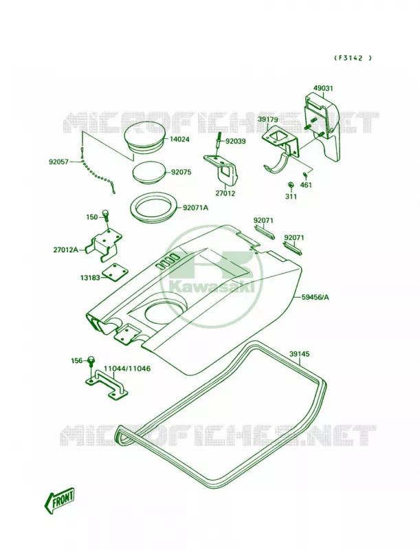 Engine Hood Kawasaki JET SKI 300 1988 300 SX  JS300-A2