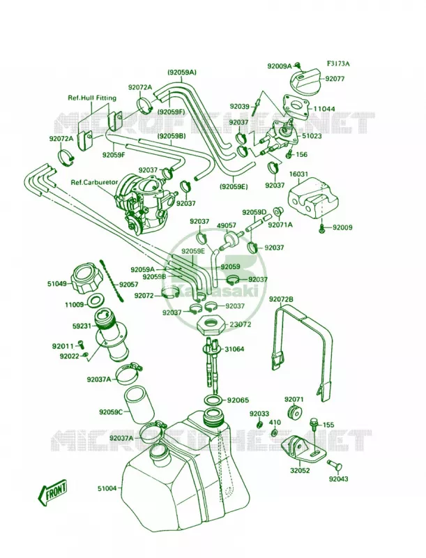 Fuel TankJS300-A3A4 Kawasaki JET SKI 300 1988 300 SX  JS300-A2