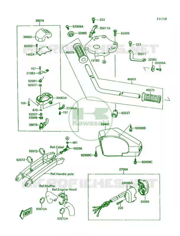 HandlebarJS300-A5 Kawasaki JET SKI 300 1988 300 SX  JS300-A2