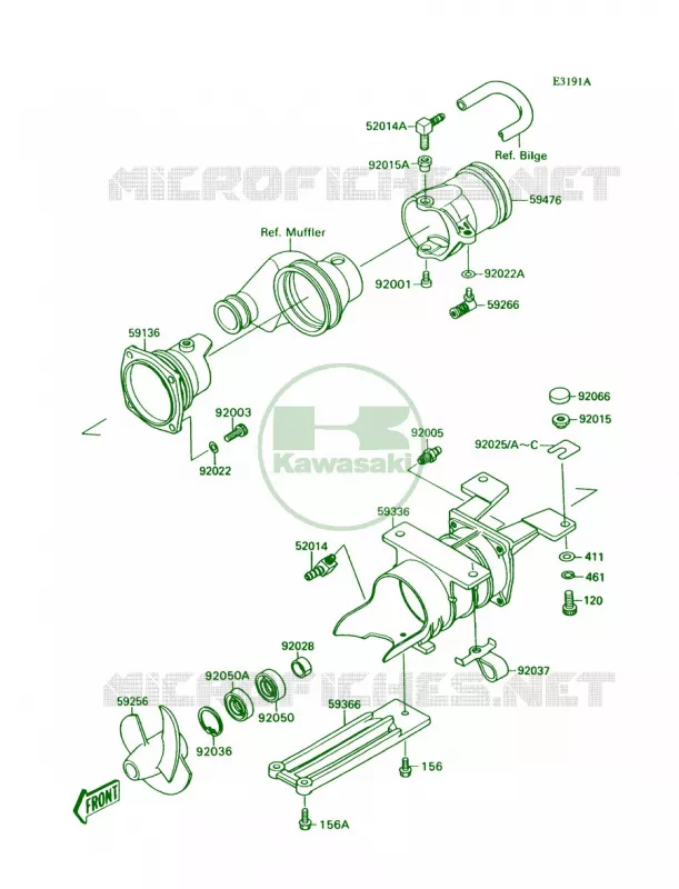 Jet PumpJS300-A2A3A4A5 Kawasaki JET SKI 300 1988 300 SX  JS300-A2