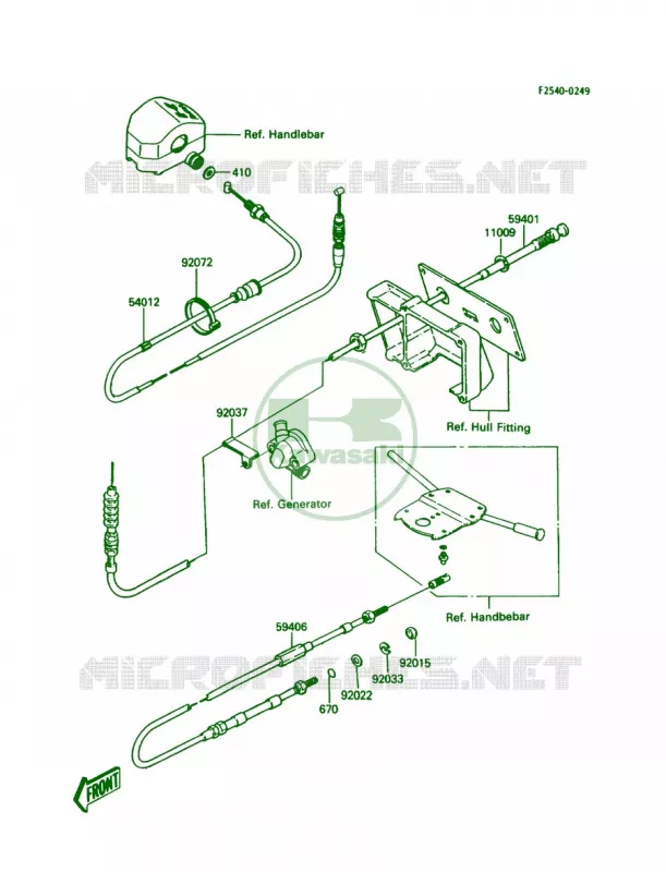 Cables Kawasaki JET SKI 300 1988 JS300  JS300-B3