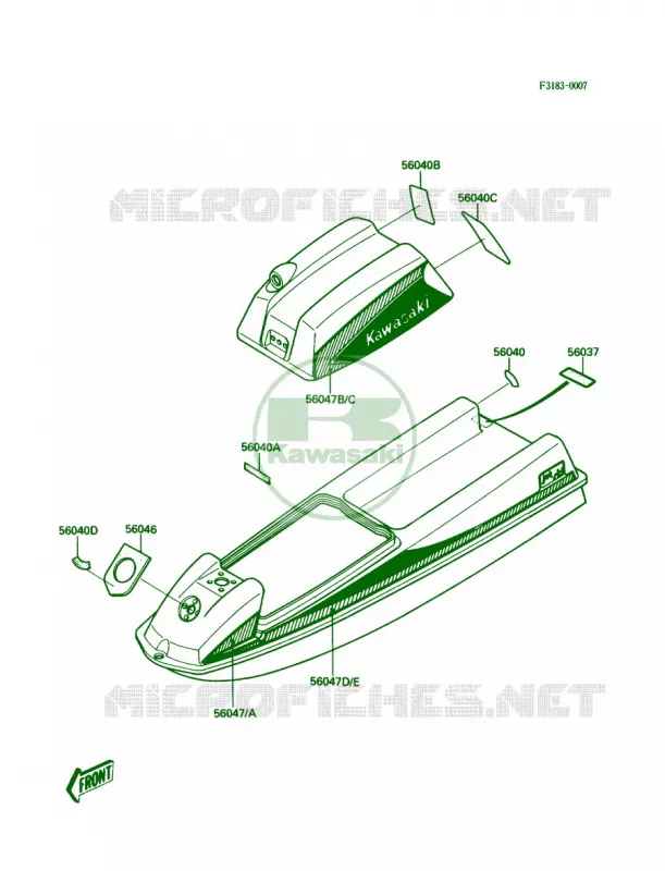 Labels Kawasaki JET SKI 300 1988 JS300  JS300-B3