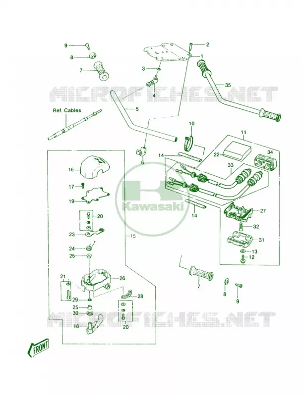 Handlebar Kawasaki JET SKI 440 1988 JS440  JS440-A12