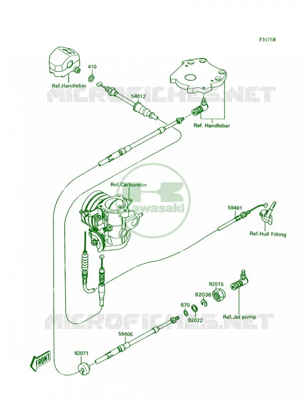 CablesJS300-A3A4A5 Kawasaki JET SKI 300 1987 300 SX  JS300-A1