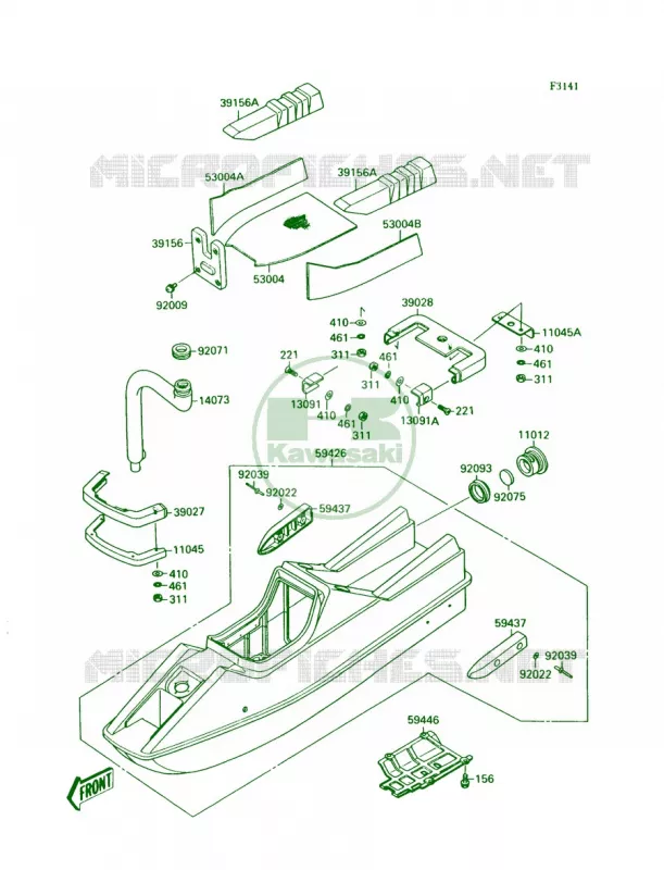 HullJS300-A1A2 Kawasaki JET SKI 300 1987 300 SX  JS300-A1