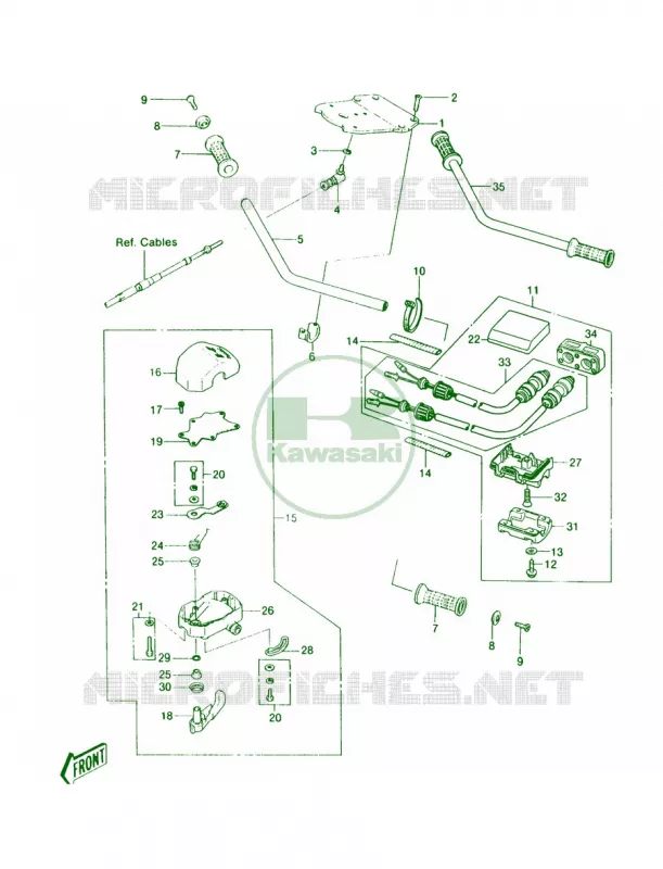 Handlebar Kawasaki JET SKI 440 1987 JS440  JS440-A11