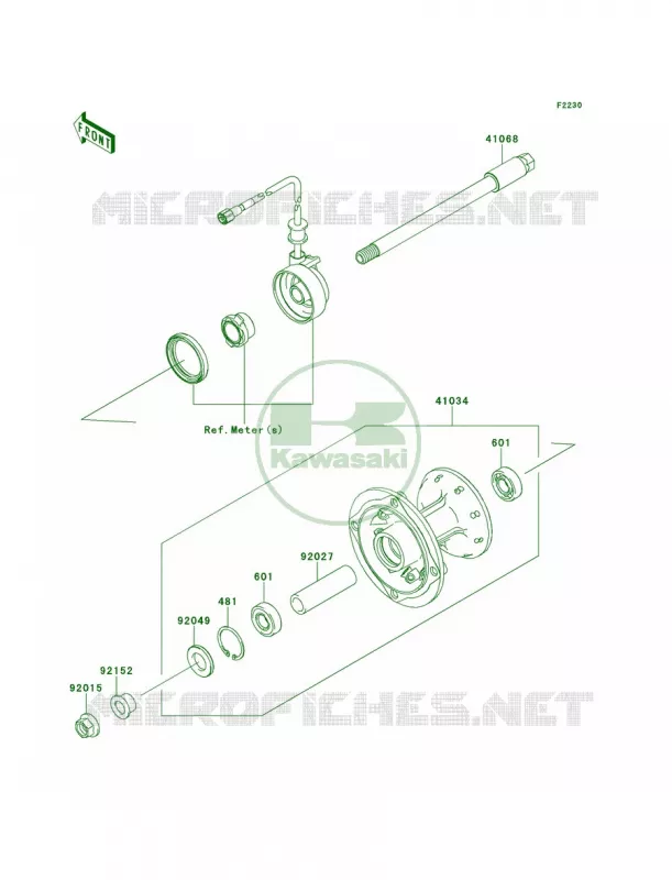 Front Hub Kawasaki MOTOS 250 2010 KLX250S  KLX250TAF